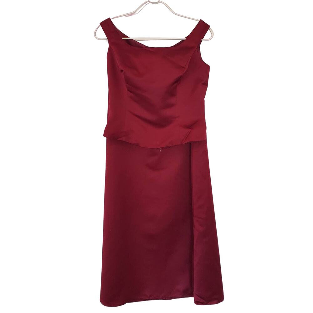 Vintage Impression Two-Piece Satin Gown/Dress Maroon Size 12